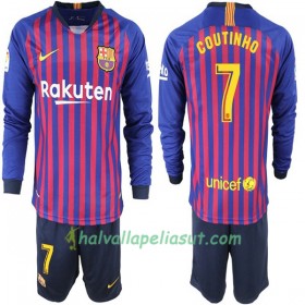 Jalkapallo Pelipaidat FC Barcelona Coutinho 7 Lasten Kotipaita 2018-2019 Pitkähihainen